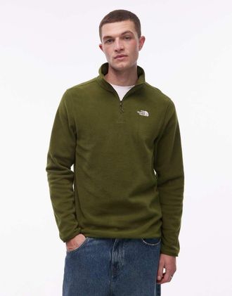 The North Face Glacier 100 - Pile con zip corta verde