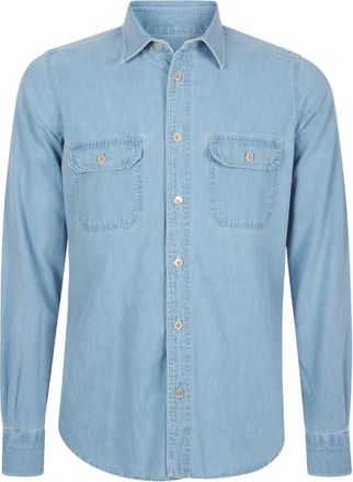 Eleventy Denim Shirts, male, Blue, Size: 2XL Camicia Due Tasche