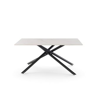 Konte Design Mesa cer&aacute;mica calacatta con patas x antracita 140 &times; 90 cm