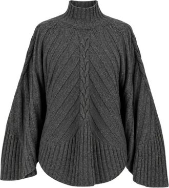 Twinset Gebreide Cape - Dames - Coltruien - Grijs - M/L - Wol - Truien & Vesten