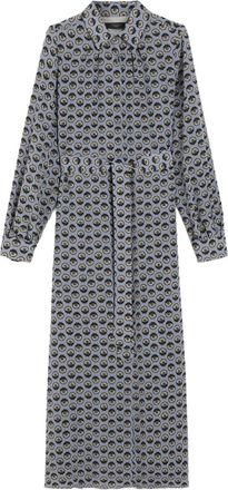 Max Mara Chemisier in seta con stampa - Blu
