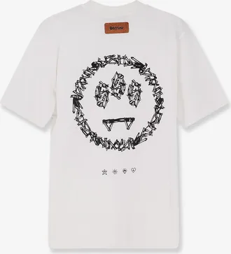 Barrow Mens Cotton T-Shirt With Front Logo White T-Shirts And Polos