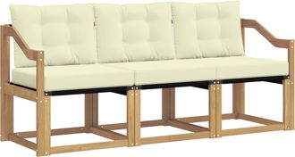 vidaXL Conjunto De Sof&aacute;s De Exterior 3 Uds. Blanco Y Crema Vidaxl