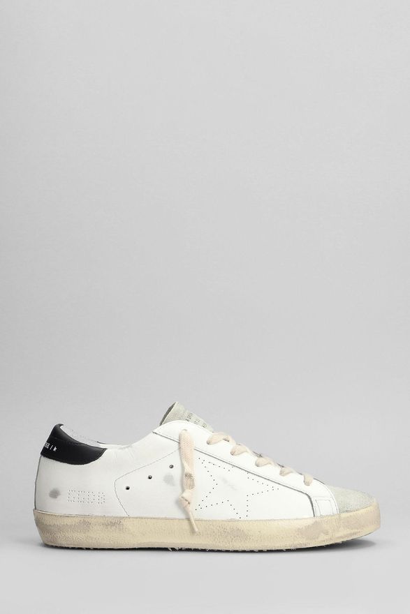 Sneakers Superstar in pelle e camoscio bianco