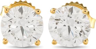 Luxury Bazaar 14K Yellow Gold 3.60ct Lab-Grown Diamond Stud Earrings MF22-041625