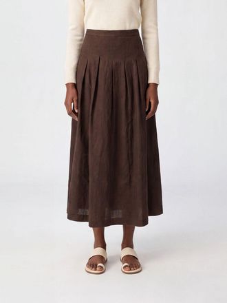 Pantaloni Torino Gonna midi A-line a vita alta in cotone con chiusura laterale