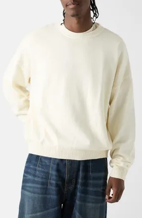 Guess Go Crewneck Jacquard Sweater in Ivory at Nordstrom, Size Xx-Large