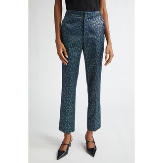 L'agence Rebel Metallic Print Pants in Teal Multi at Nordstrom Rack, Size 00