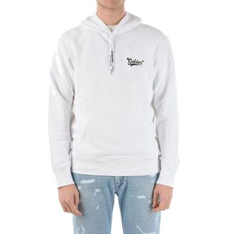 Golden Goose Logo-Embroidered Cotton Hoodie - White