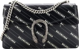 Gucci x Balenciaga The Hacker Project Dionysus Bag Logo Printed Leather Small crossbody bag - Zwart