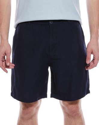 Elie Tahari Woven Flat Front Linen-Blend Short