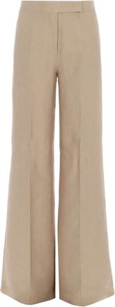 Max Mara Dames, Broeken, Beige, Maat: 2XS Linnen