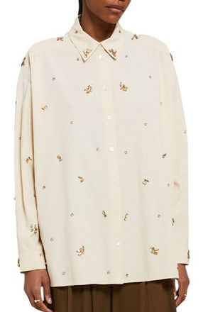 ottod'Ame Cotton Shirt With Strass in Ecru at Nordstrom, Size 42 It