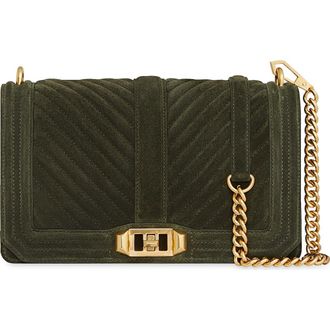 Rebecca Minkoff Love Chevron Quilted Leather Crossbody Bag in Moss at Nordstrom Rack