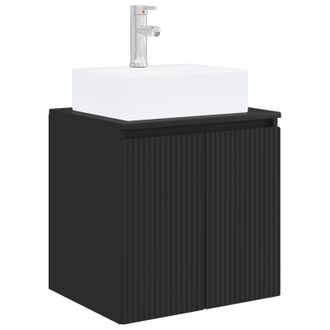vidaXL Vanidad Con Lavabo De Pared Negro 49,5 X 41 X 62,5 Cm Vidaxl