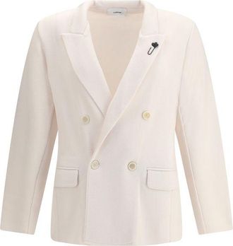 Lardini Cream Wool Mens Coat