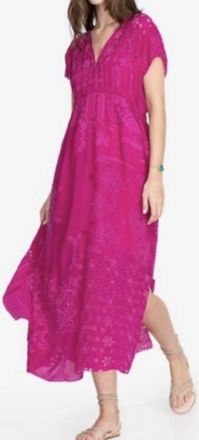 Johnny Was Olympia Patchwork Dress In Rasberry