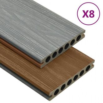 vidaXL Vidaxl - Listoni Decking wpc con Accessori Marroni e Grigi 16 m&sup2; 2,2 m