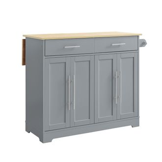 SoBuy Sobuy Isla De Cocina Con 2 Cajones Gris 107x69x91cm Moderno Fkw129-hg
