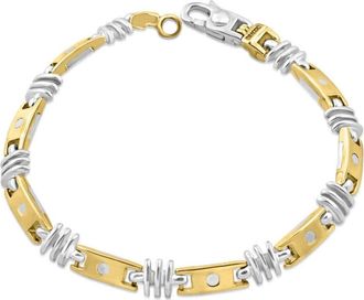 Pompeii3 Mens Solid 14k Gold (32grams) or Platinum (51gram) Two Tone 8mm Bracelet 8