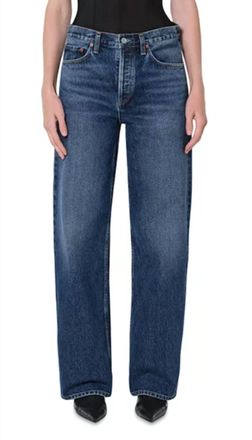 A Gold E Arc Loose Wide-Leg Jeans In Short Wave