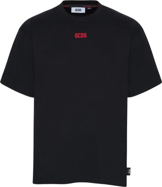 GCDS Katoenen T-shirt met ronde hals - Heren - T-shirts - Zwart - XL - Katoen - Tops