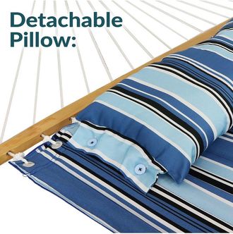 Sunnydaze 2-Person Quilted Fabric Hammock With Spreader Bars