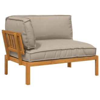 vidaXL Juego De Sof&aacute; Taup&eacute; 133 X 92 X 69 Cm Madera De Acacia S&oacute;lida Vidaxl