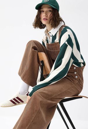 Twik Womens Loose corduroy overalls