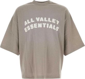 Fear of God Tops, Heren, Grijs, XS, Sport Mesh Merch Tee Boxy Fit