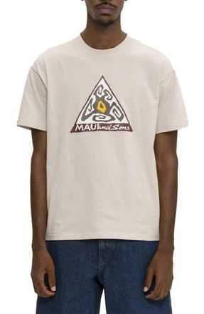 Maui and Sons Infinity Triangle Graphic Print Cotton T-Shirt in Cement at Nordstrom, Size X-Large