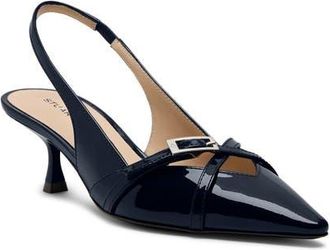 Stuart Weitzman Georgie Kitten Heel Slingback Pump in Nice Blue at Nordstrom, Size 6.5