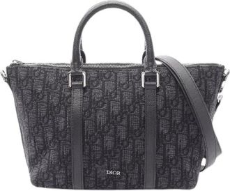 Dior Pre-owned Weekender 25 Oblique 2way Handbag - Heren - Vintage Handtas - Blauw - ONE Size - Leer - Vintage