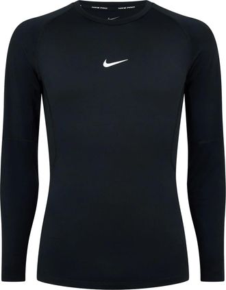 Nike Heren Pro Core Langsleeve T-Shirt (Zwart)