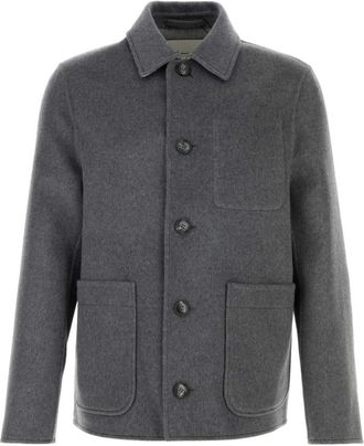 Ami Ash Grey Shirt Collar Jacket