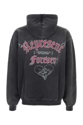 Represent Mens Slate Cotton Sweatshirt Washedblack Exterior: Felpe Sweater