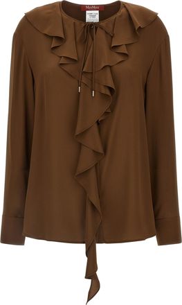Max Mara Brown Silk Womens Blouse