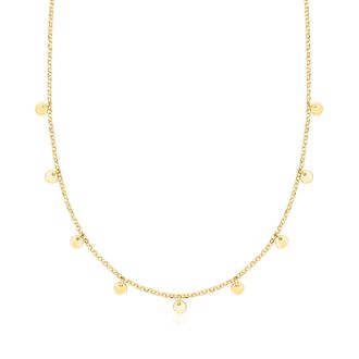 RS Pure by Ross-Simons Italian 18kt Gold Over Sterling Disc Station Necklace