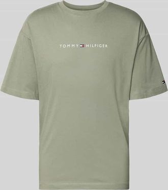 Tommy Hilfiger Regular Fit T-Shirt mit Label-Schriftzug aus reiner Baumwolle in Mint, Gr&ouml;&szlig;e XXL