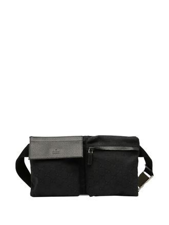Gucci 2000-2015 GG Canvas Double Pocket belt bag - Black