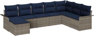 vidaXL Conjunto De Sof&aacute; De Jard&iacute;n 8 Uds. Gris Rat&aacute;n Sint&eacute;tico Vidaxl