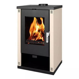 Verso Estufa De Le&ntilde;a Verso Theia 9 Kw Con Paneles Laterales Bordo, Eficiente Y Elegant
