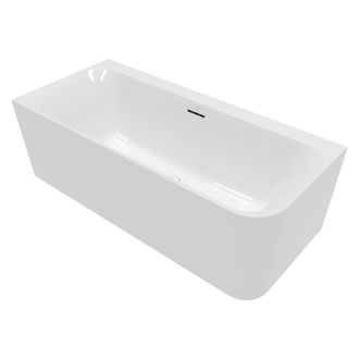 Villeroy & Boch Ba&ntilde;era Semi Exenta Angular Villeroy & Boch Loop & Friends Versi&oacute;n Izquierda Con V&aacute;lvula Blanca Y Rebosadero Cromado