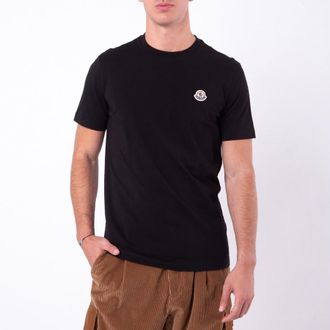 Moncler Logo-Patch Crew Neck T-Shirt, Size Small