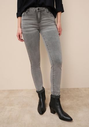 Tamaris Skinny-fit-Jeans TAMARIS, Damen, Gr. 34, N-Gr, grau (light grau u), Denim/Jeans, Obermaterial: 74% Baumwolle, 24% Polyester, 2% Elasthan, skinny fit l