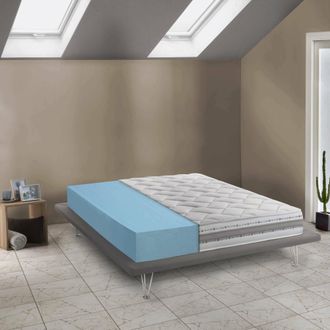 Dmora Dmora - Colch&oacute;n Individual Dmercat, Colch&oacute;n Extra&iacute;ble En Memory Foam Y Waterfoam, 100% Made In Italy, Anti&aacute;caros E Hipoalerg&eacute;nico, 80x200h21cm