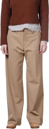 Mason's New York Studio Tailored Wool Chino Broeken - Dames - Wijde Broeken - Beige - XS - Wol - Broeken