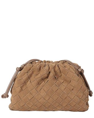 Tiffany & Fred Woven Suede Mini Drawstring Crossbody Bag