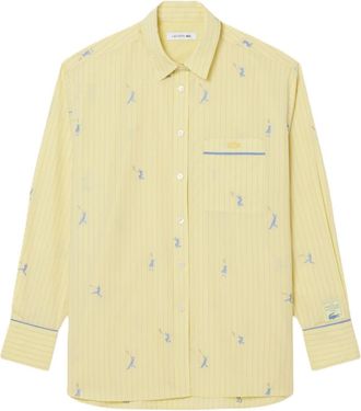 Lacoste Yellow Monogram Jacquard Oversized Shirt