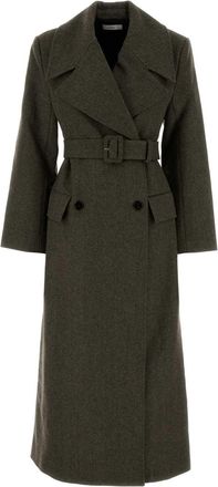 Co Melange Sage Green Wool Coat